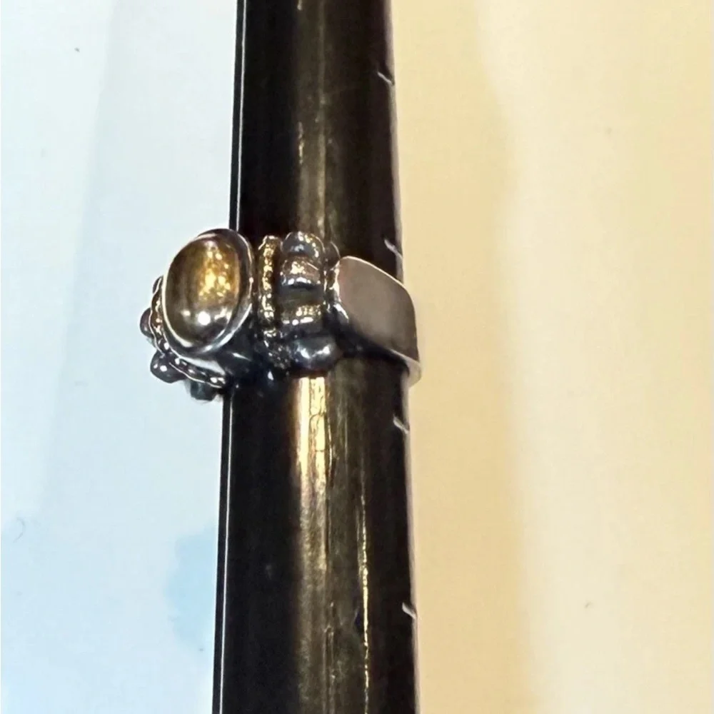 Vintage Lagos Caviar 18k Gold 750 .925 Sterling Silver Dome Ring Size 4.5